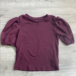GAP girls Burgundy puff sleeve shirt size Large/10